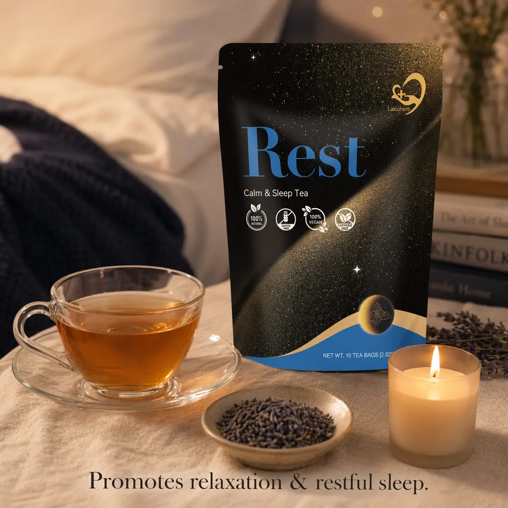 Laicuherb Rest Calm Evening Herbal Supplement – 8-Herb Botanical Formula for Women's Relaxation, 10 Count