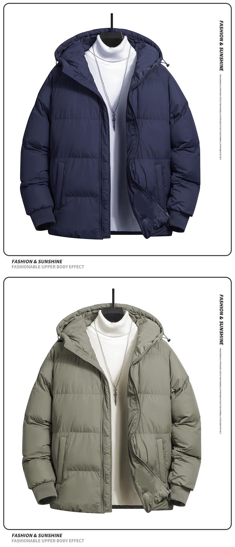 Men's Plain Pocket Zip Up Thick Warm Hooded Puffer Coat, Regular Fit Long Sleeve Padded Winter Coat, Menswear, Cold Weather Gear, Mens Clothing, Jackets for Men, Jackets, Men's Clothing