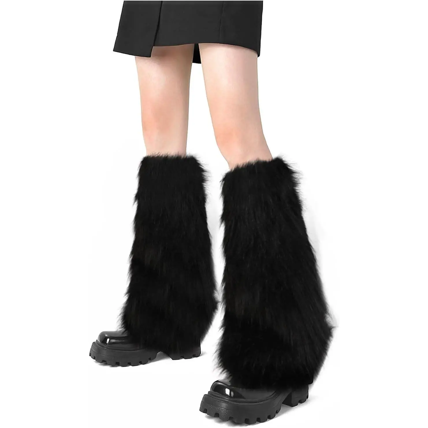 Faux Fur Fuzzy Leg Warmers Furry Boot Covers for Women, Warm Fuzzy Boot Cuff Boot Sleeves Leg Warmers for Party Costume