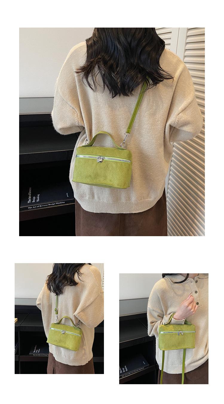 Luxury Suede Versatile Shoulder Bag  Purse Fall Winter Retro Matte Crossbody Handle Bag for Women Texture Simple Satchels Bag