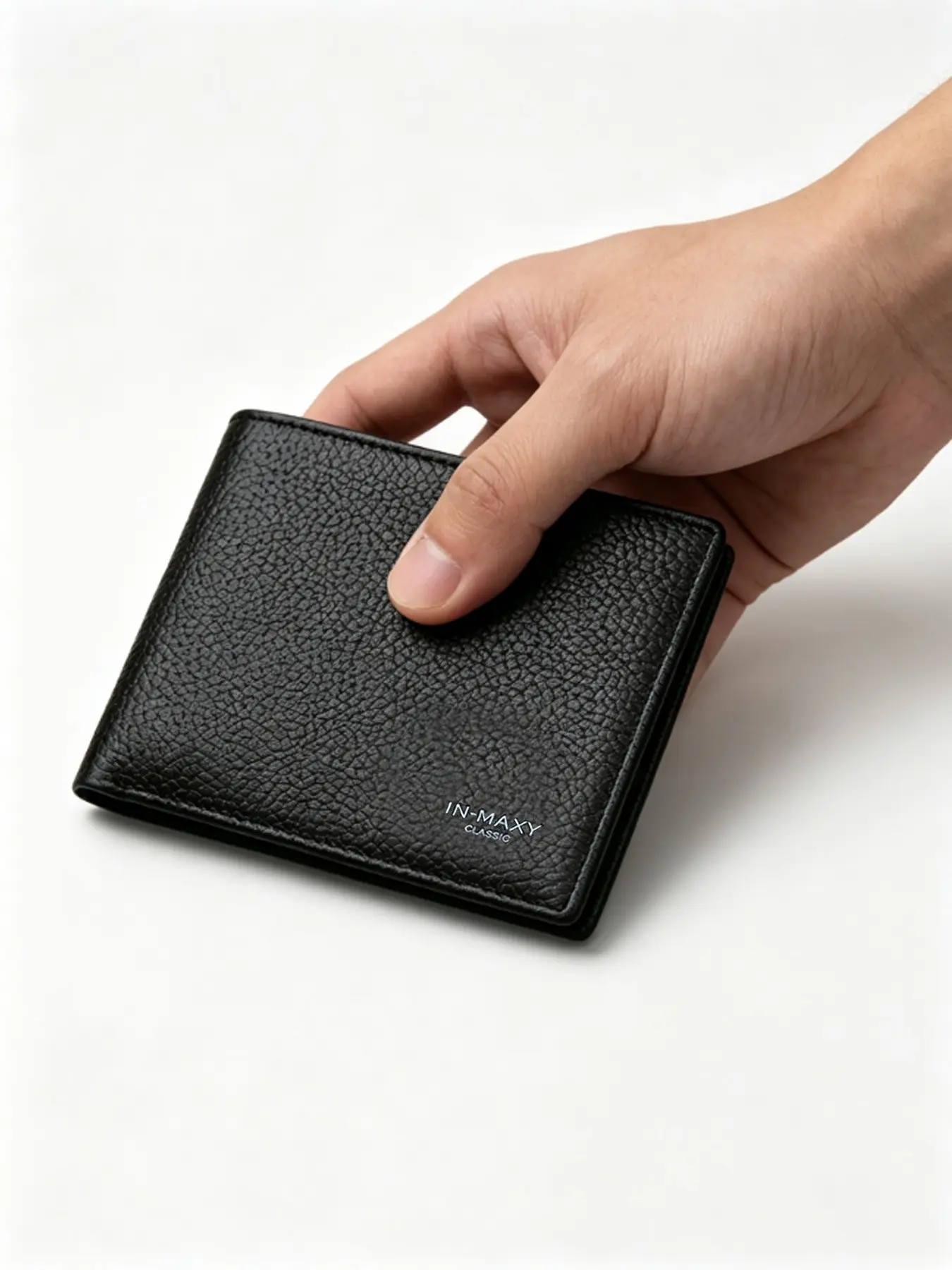 Luxury Men's First Layer Cowhide Leather Wallet, Large Capacity ID Card Holder, Business Simple Coin Purse, Casual Style, All Seasons
