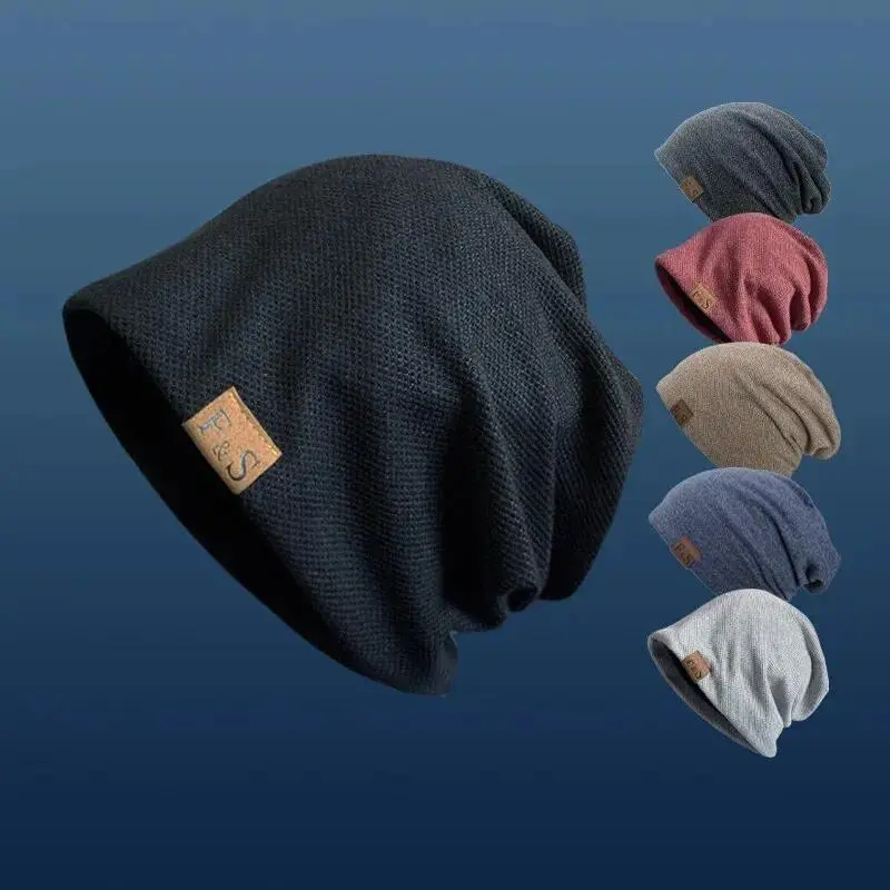 1Pc Unisex Knit Polyester Beanie - Flexible Fit Hat, Soft Stretchy Warm Winter Cap for Daily Wear, Cold Weather Sports & Outdoor Activities