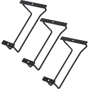 7-Inch Black Wine Glass Rack - Under Cabinet Stemware Wine Glass Holder for Bar Kitchen (1 Rows, 3 Pack)