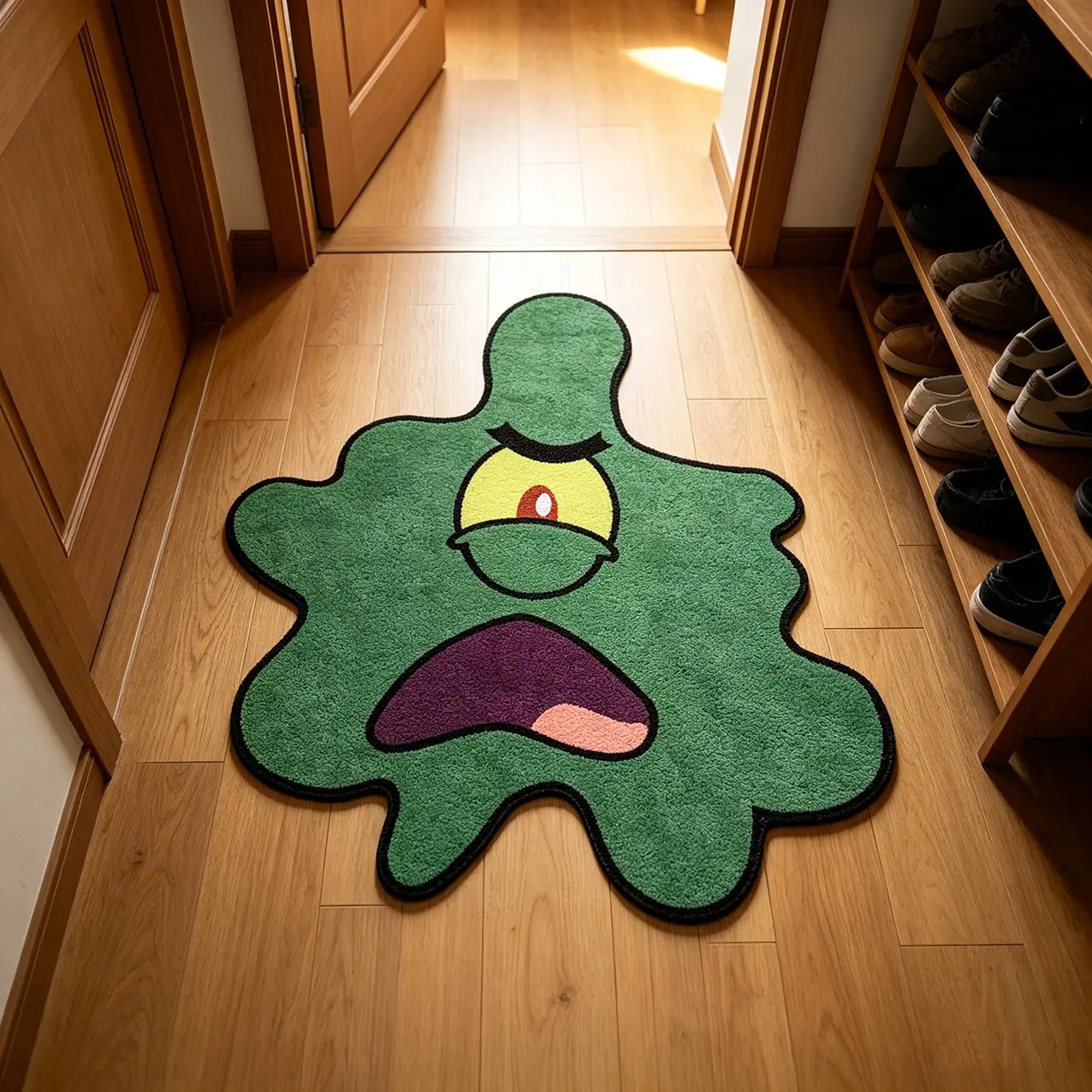 Creative Cartoon Character Rug, Soft Comfortable Bedroom Carpet, Easy to Clean Living Room Mat, Home Decor Floor Covering