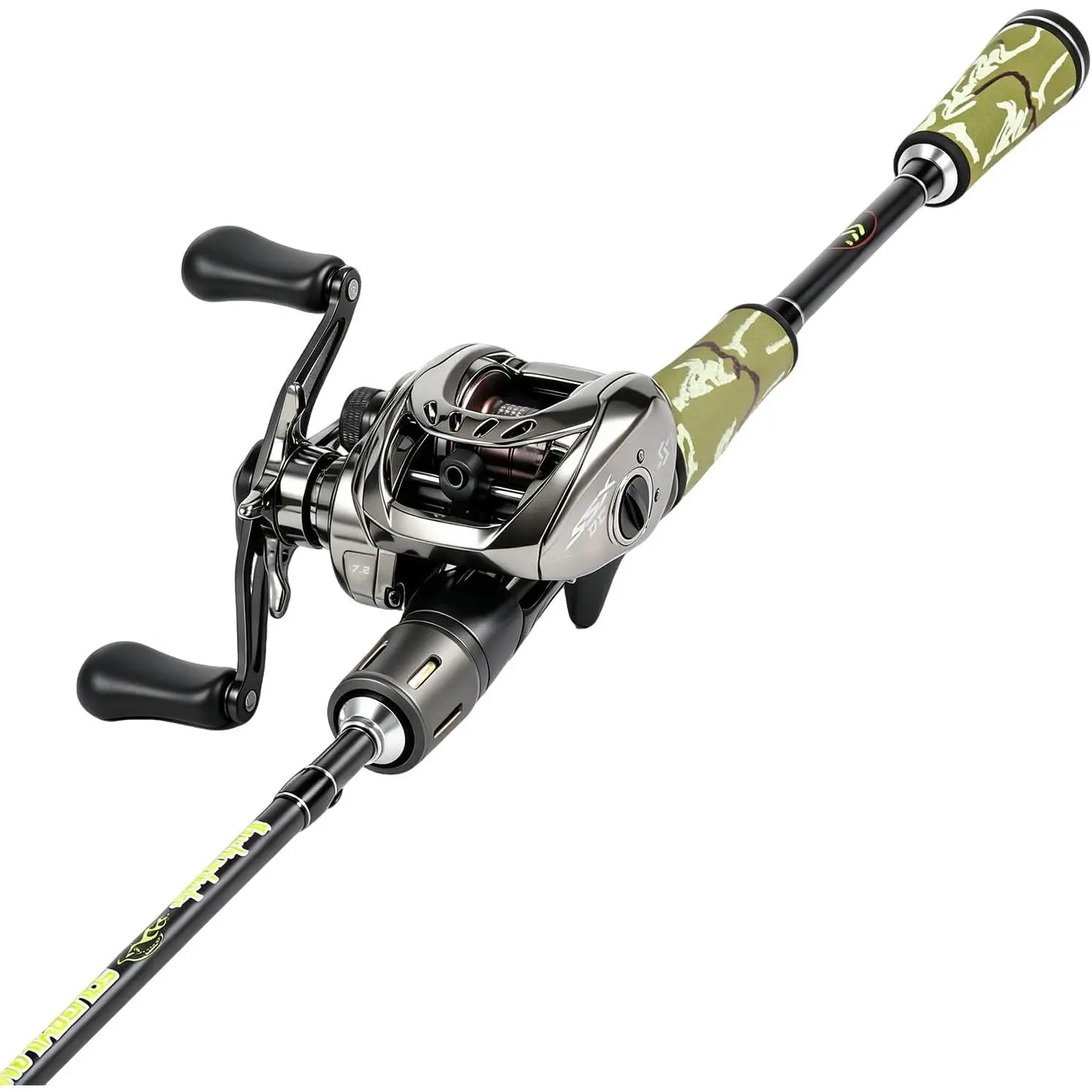 DC Baitcaster Combo –  Anti-Backlash, 7.2:1 Gear Ratio, 18.5LB Drag, 30+24Ton Graphite 2- Rod for Bass, Walleye, Catfish