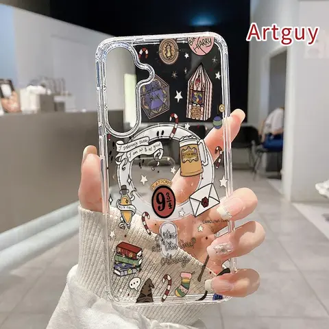Magsafe Snap-On Phone Case for Samsung Galaxy S22+ S23 Ultra S24 Plus FE S25 S26 Edge, Trendy Durable Wizarding Whimsy Pattern, Shockproof Non-Yellowing Transparent Crystal Acrylic Soft Case, Anti-Fingerprint, Wireless Charging Support, Magsafe Snapon