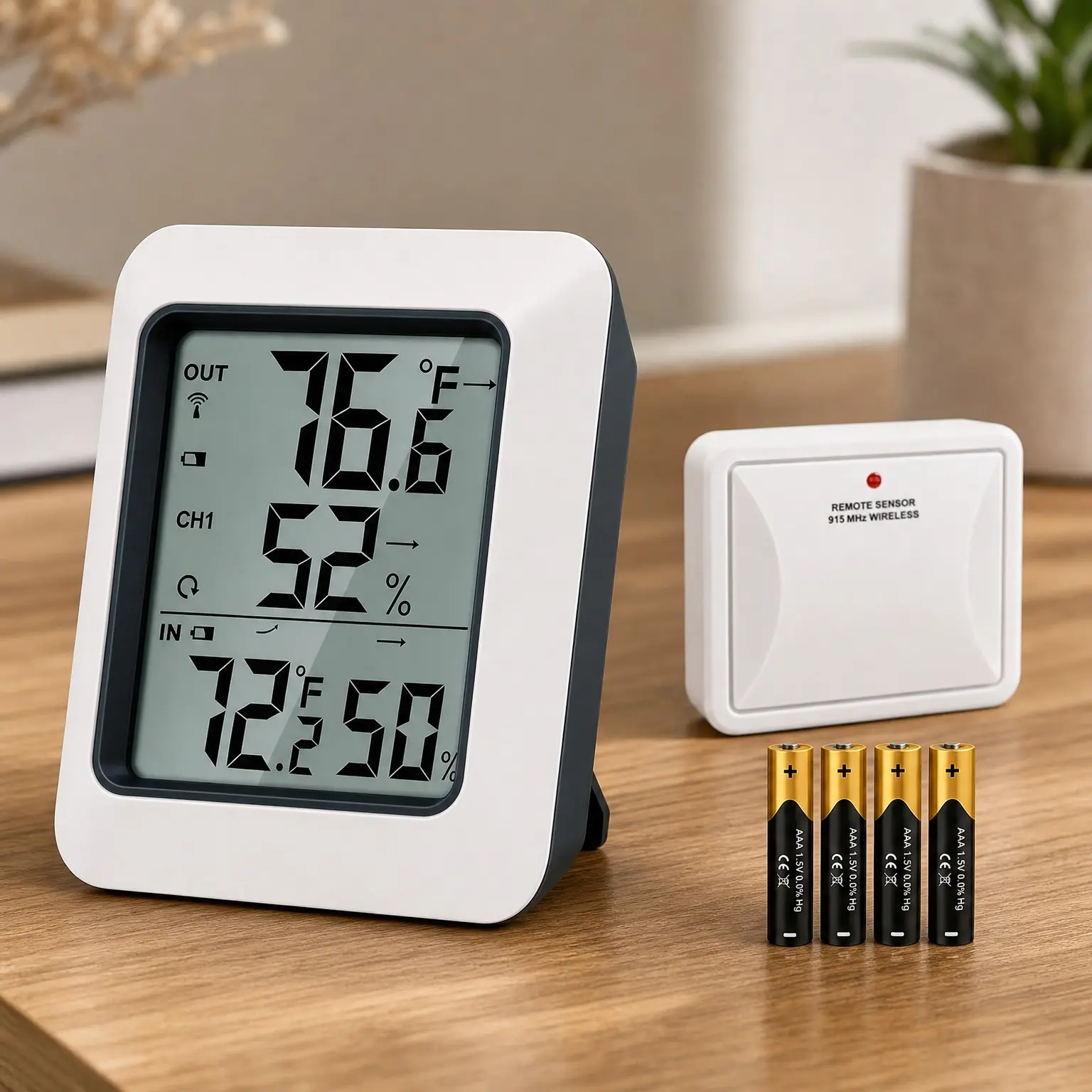 TempAir 500 FT Indoor Outdoor Thermometer Wireless with Sensor | Large LCD Display, No Hub or App Required, Cold-Resistant Outdoor Sensor for Patio