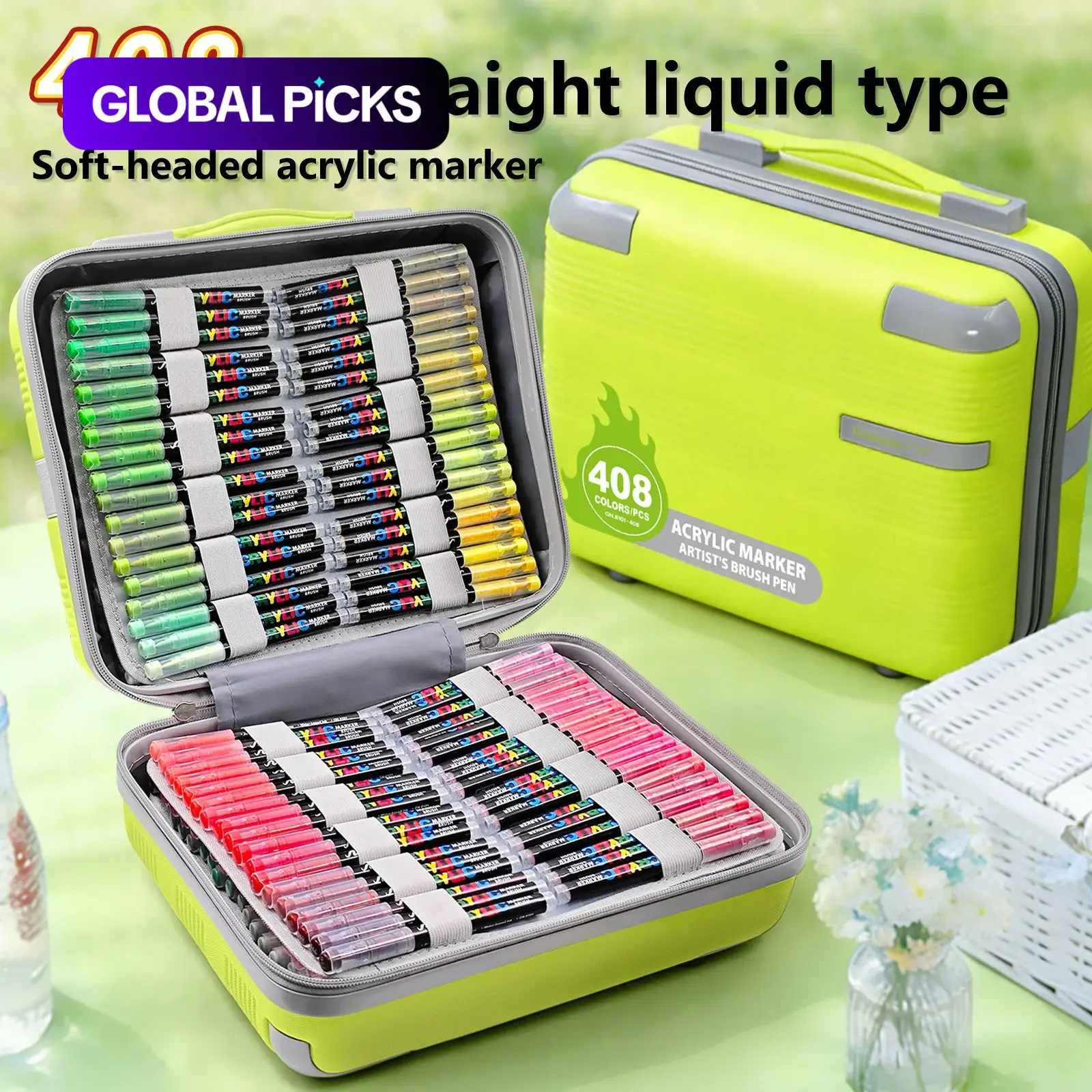408/360 Color Liquid Soft Tip Acrylic Paint Markers, Opaque Layerable Watercolor Pens, Art Painting Supplies #GLOBAL PICKS
