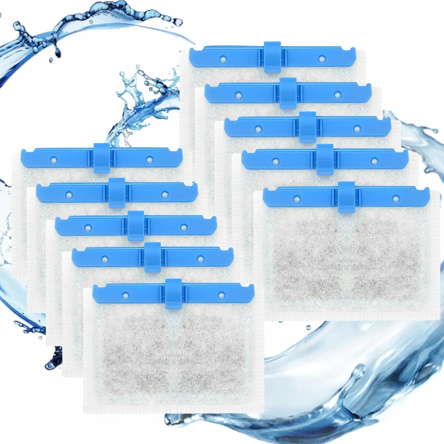 10 Pack Small  Filters Cartridges withQuietFlow, Filter Cartridges with QuietFlow with  Activated Carbon,for Minibow Aquarium Filters Size 1/2.5/5 Gallon