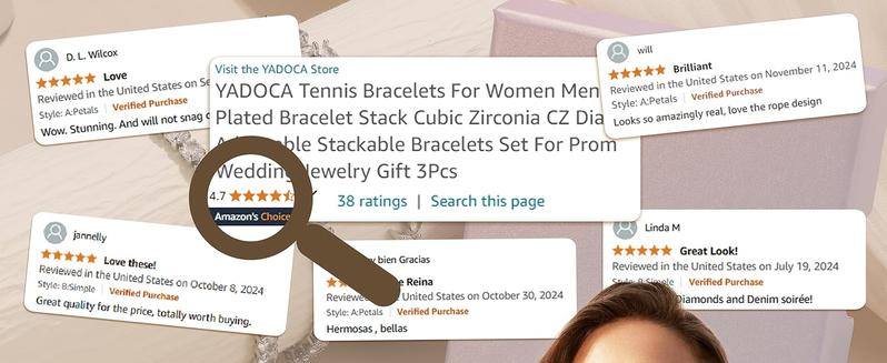 YADOCA Tennis Bracelets For Women - Silver Plated Bracelet Stack Cubic Zirconia CZ Diamond Adjustable Stackable Bracelets Set For Prom Wedding Jewelry Gift 3Pcs