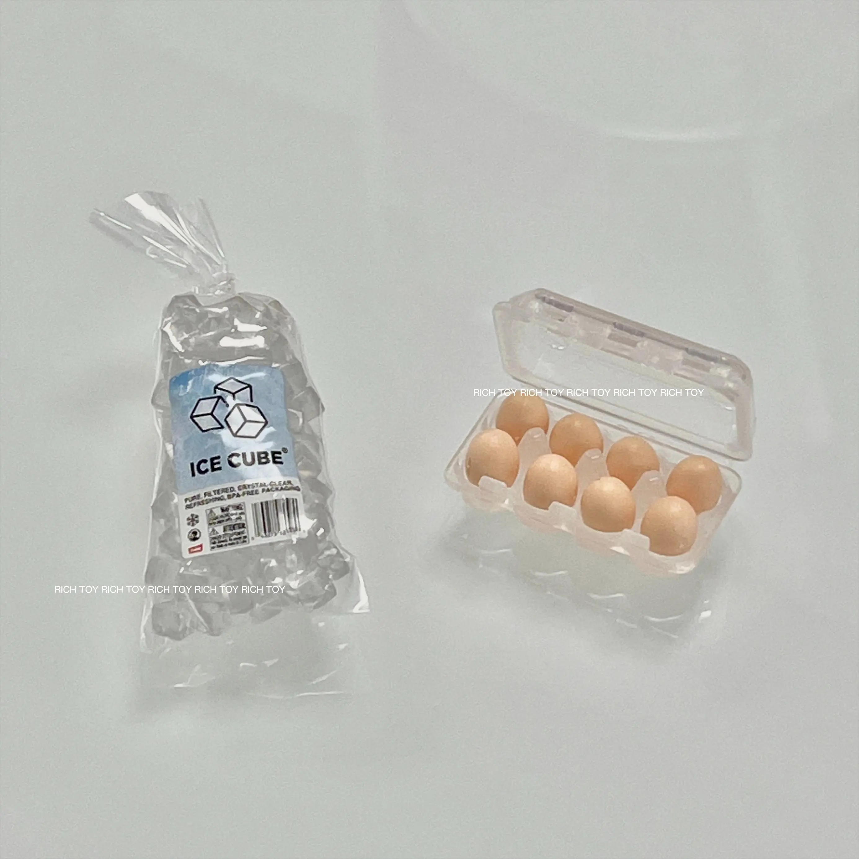 Original Mini Brand Fill The Fridge Luxury Hidd Mini Miniature Toy Ice Cubes Bag Fresh Eggs Carton Mini Kitchen Toy
