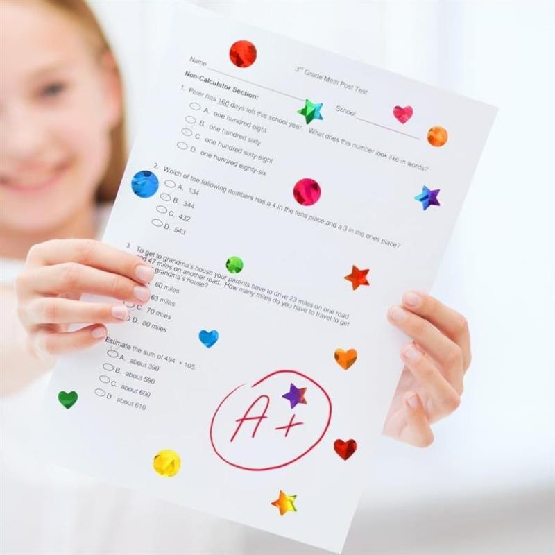Teacher Reward Stickers Set, 30 Sheets Star Heart Round Design, Perfect for Classroom Home School Behavior Incentive Charts