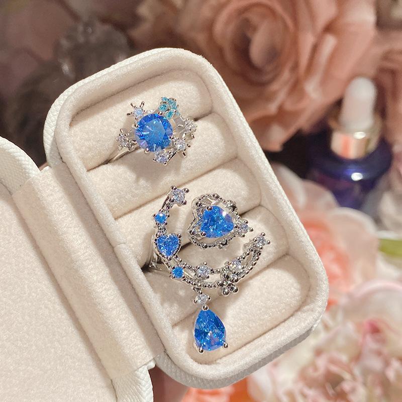 Laboratory-Grown Sapphire Adjustable Ring.Pink Diamond Design With Sparkling Star Patterns.Simple Jewelry Ring For Women.