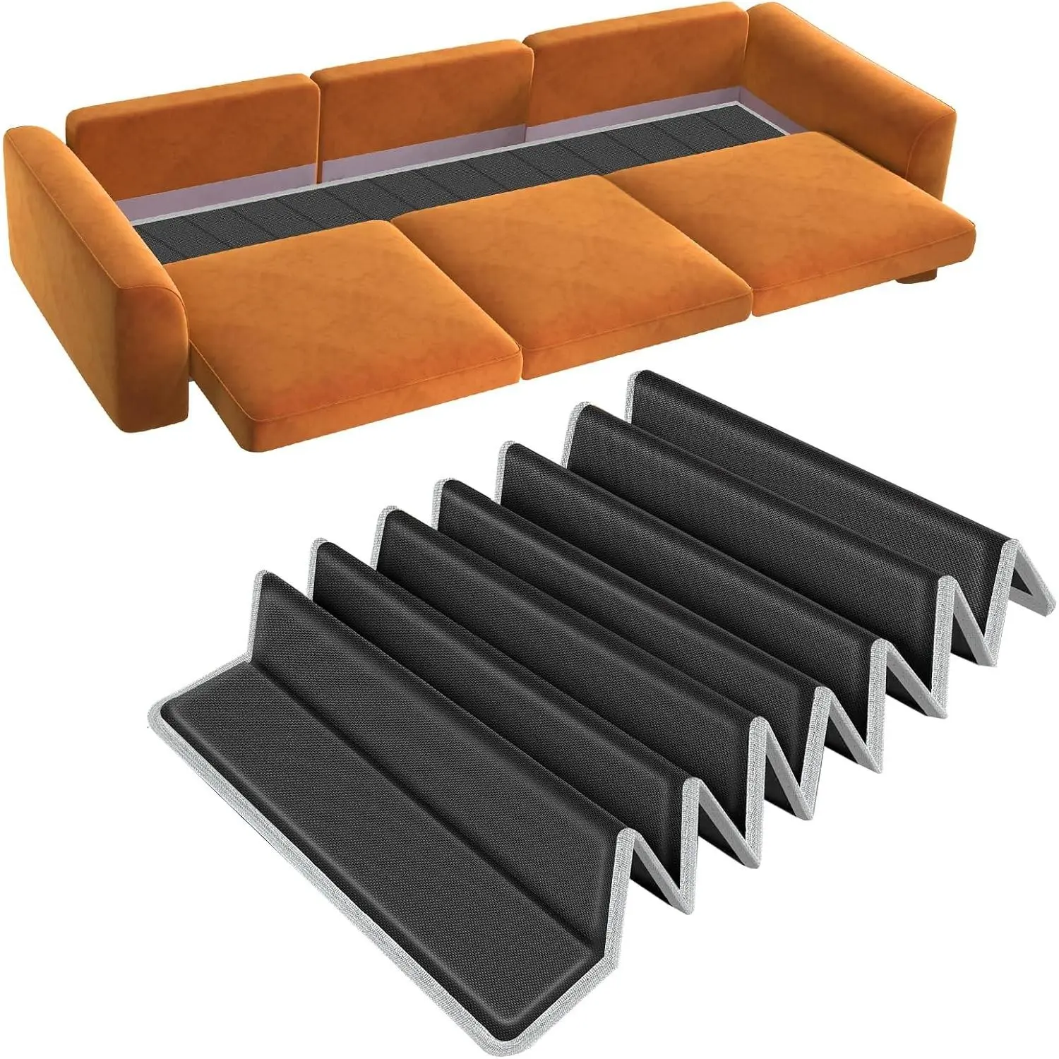 Heavy Duty Couch Cushion Support Board to Fix Sagging Sofas, 17"x66" Sofa, Thick Boards Add Strong Seat Supports, Stays in Place, Replacement Stuffing Under Couches, Black
