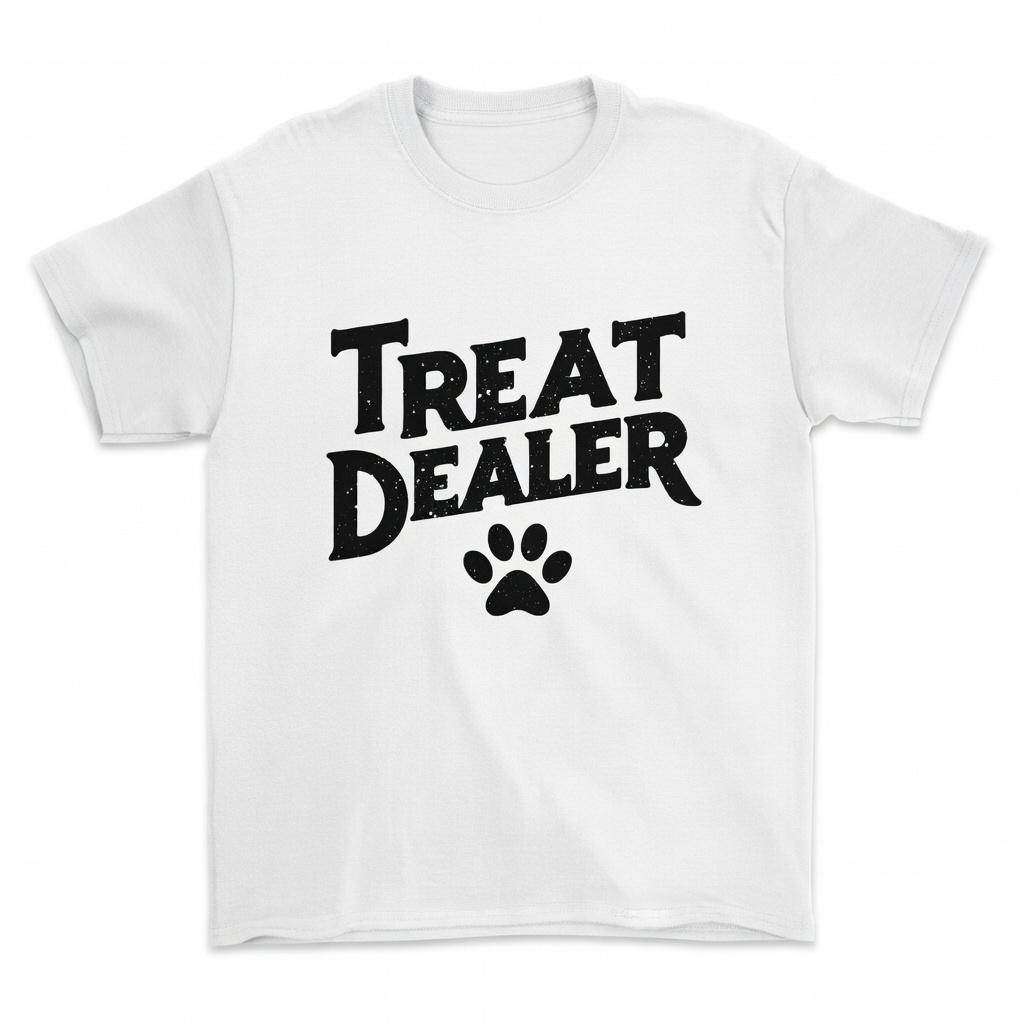 Treat Dealer T-Shirt, Funny Dog Lover Graphic Tee, Dog Mom & Dog Person Humor Short Sleeve Apparel, Aesthetic Pet Owner Gift Fashion Top, Viral Trendy Sarcastic Statement Streetwear Shirt