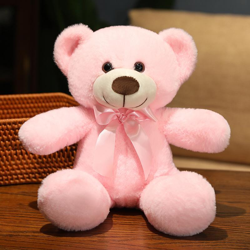 23cm/9.02In Cute Bear Plush Toy, Teddy Bear With Bow Tie, Teddybear Stuffed Animal, Strawberry Love Bear Toy, Child-Safe Fabric, Furry Bear To Accompany Your Child As He Grows Up, Gift For Children And Friends, Decorative Plush Toy For Sofa Bed