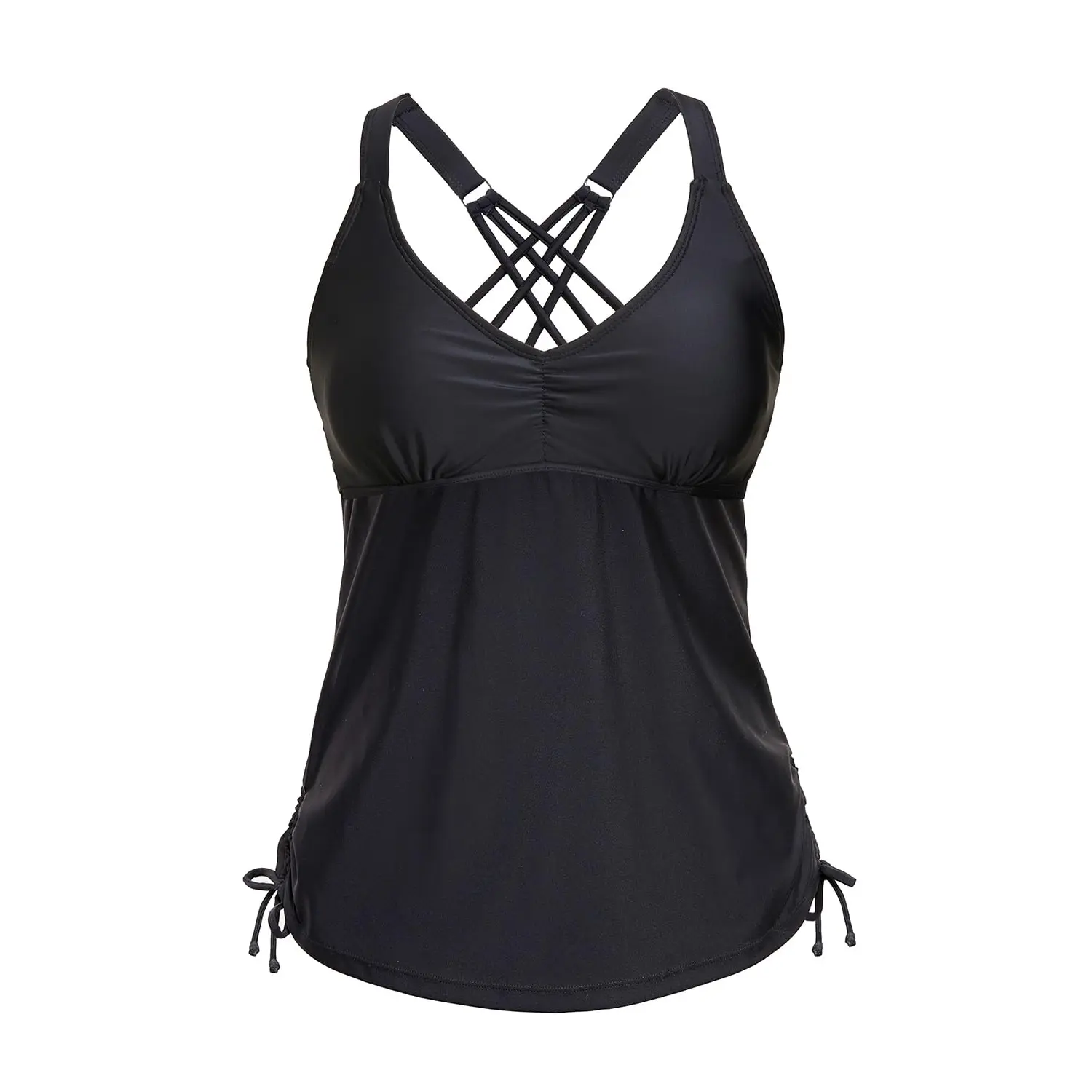 Tempt Me Women Tankini Top Only V Neck Swim Tops Tummy Control Bathing Suit Top No Bottom