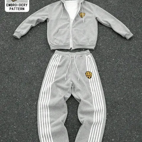 Men's Sportswear Set, Sporty Outfit, Athletic Clothing, Full Zip Hoodie & Drawstring Sweatpants, Fleece Lined, Casual Jogging, Fall Winter Long Sleeve Top, Winter outfits, Athletic Activewear Tracksuits