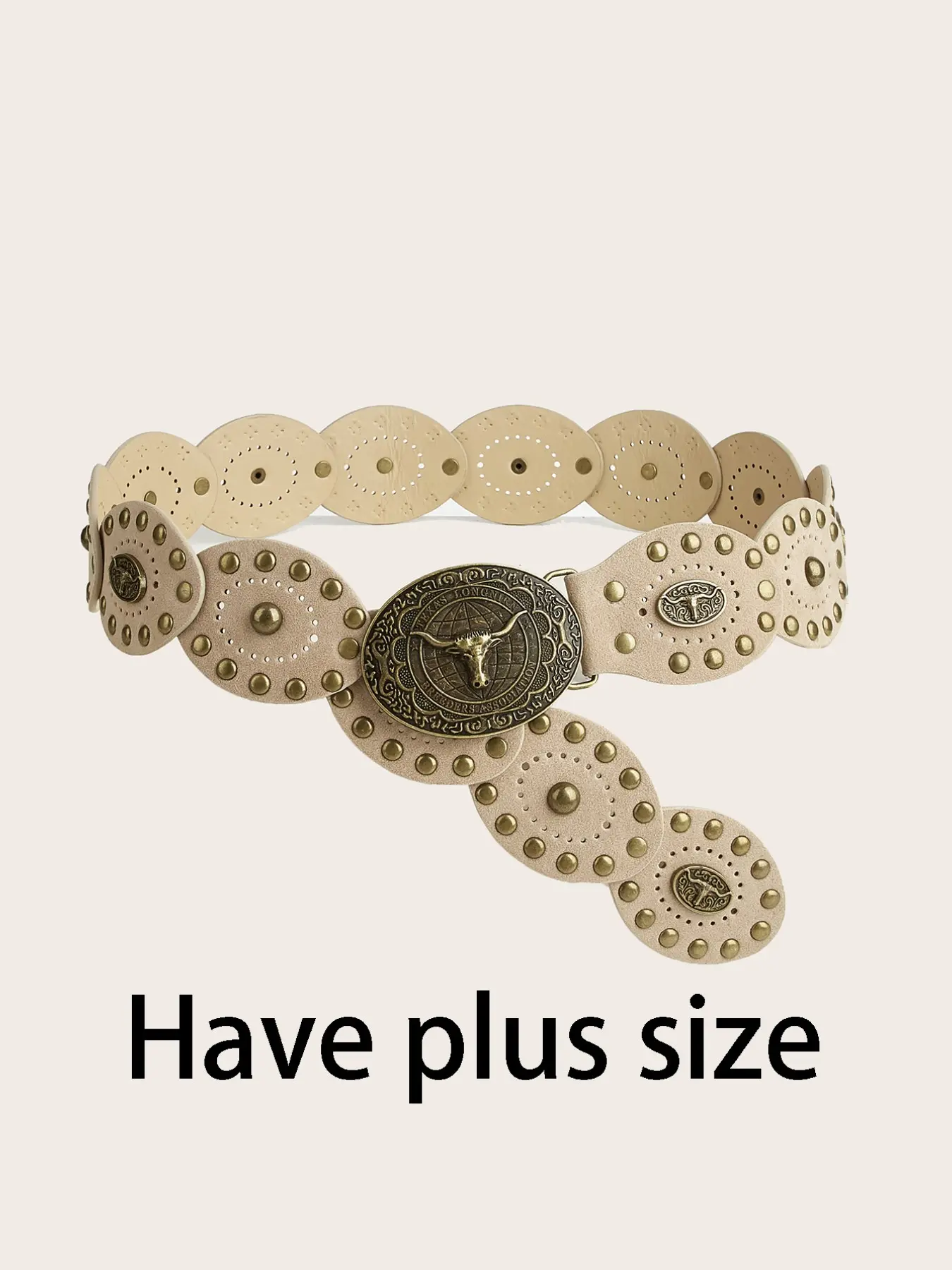 Women's Boho Cow Head Rivet PU Belt, Y2K Western Style Buckle Design, Chunky Waistband Accessory for Dresses & Casual, Western Concho Belts, Cowboy Cowgirl Belt, Stylish Belts, Belt With Buckle, Western Accessories