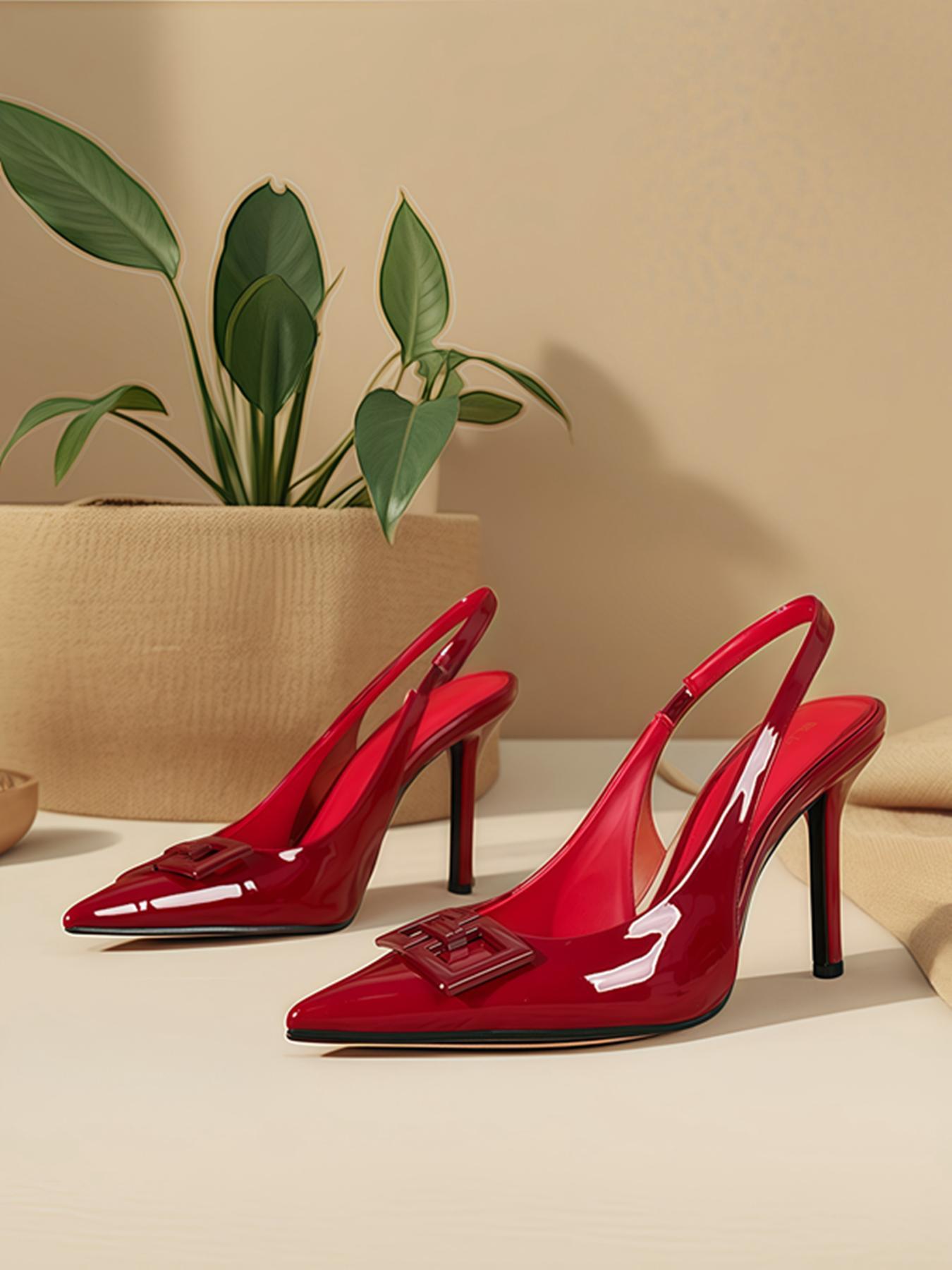 Women's Fashionable Solid Color Stiletto Heels, Elegant Pointed Toe Slingback Heels, Elegant Versatile Shoes for Daily, Party Wear, Footwear