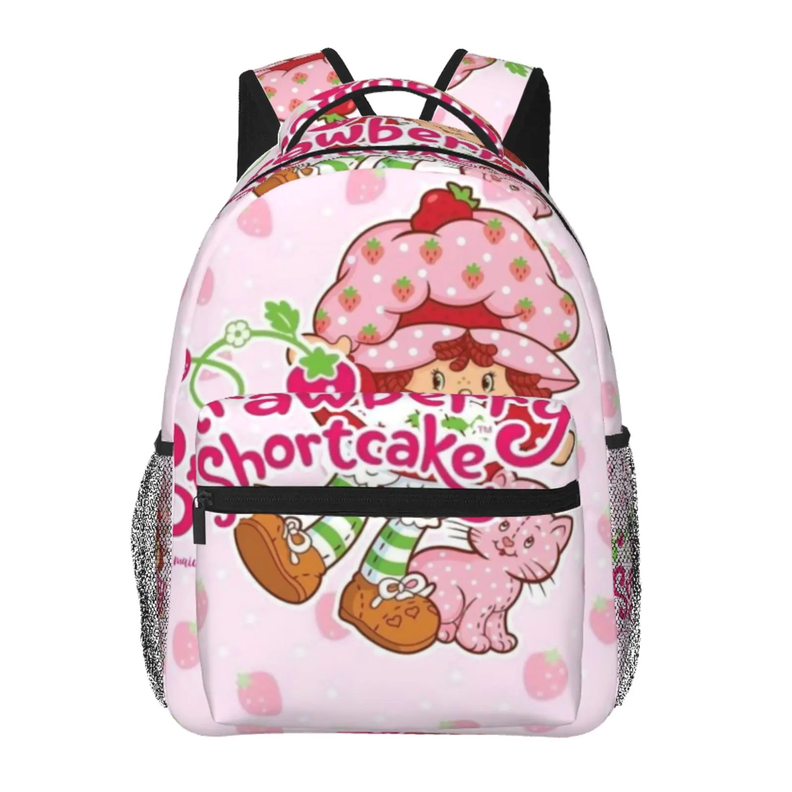 Anime Backpack Strawberry Shortcake3 School bag Cute Girls Boys Teens Backpacks Kawaii Kids Lightweight backpack with adjustable straps Bookbag with for office travel bag