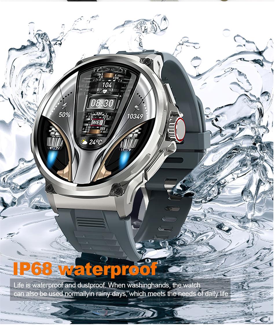 GPS V69 Smart Watch Men 1.85 inch 710 mAh Heart Rate GPS Sports IP68 Waterproof Bluetooth Talk  Smartwatch Man