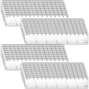 32 Pack 6 Inch Mini Rulers Bulk Plastic Small Rulers with Inches and Centimeters, Drafting Measuring Tool Set for Classroom Kids Student School Office Supplies(6 Inch,Clear)