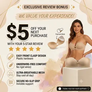 Thank You for Choosing Our Underwear Womens Strapless Front Closure Bra Push Up Lift Bra Padded Add Cup Non Slip Anti-Slip Grip Wireless Supportive Seamless Comfortable Tube Jelly Bra A B C Cup