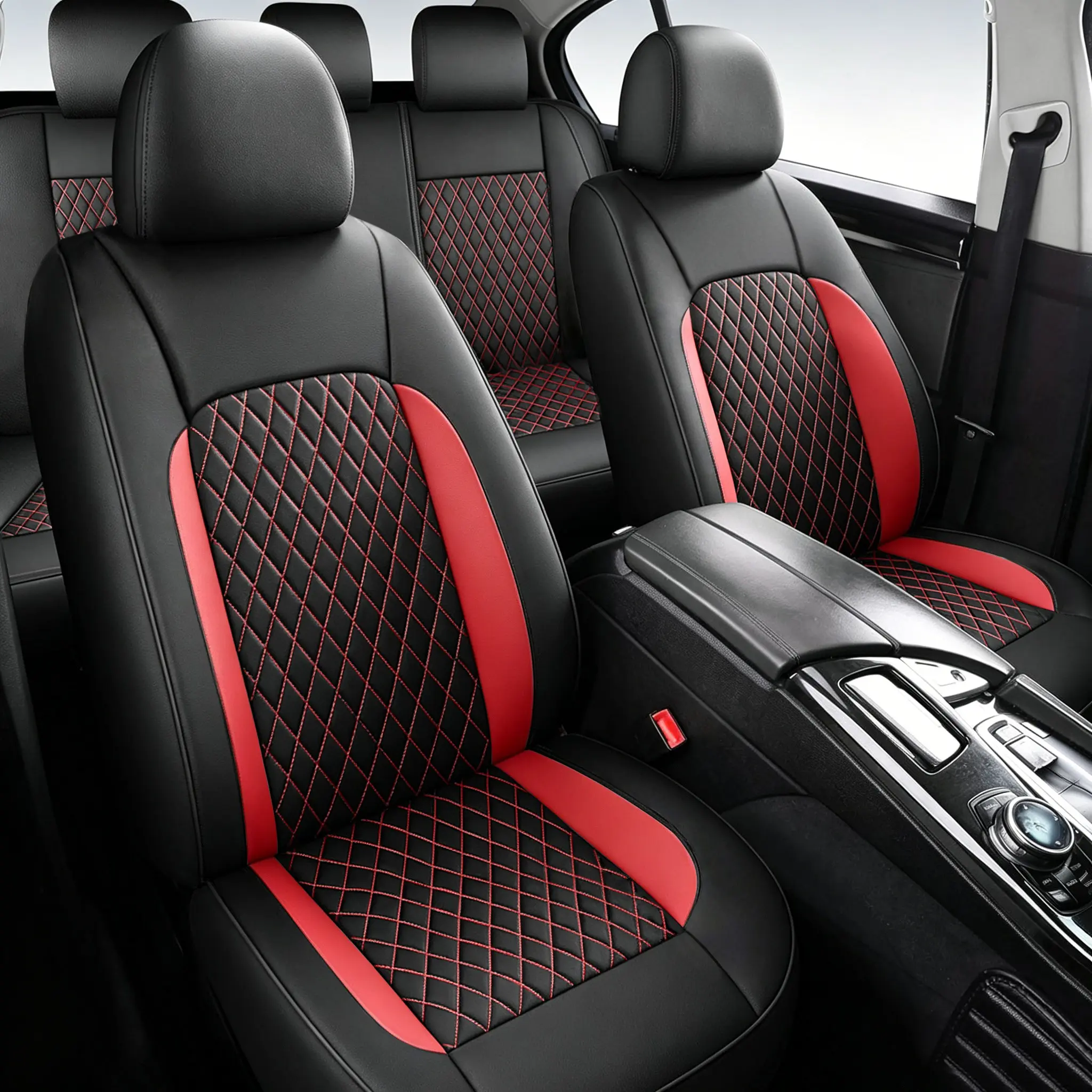 4/9 Piece Comfortable PU Leather Car Seat Covers, Breathable Summer, Easy Installation and Cleaning, Universal Fit, All-Year-Use Cushion Sets