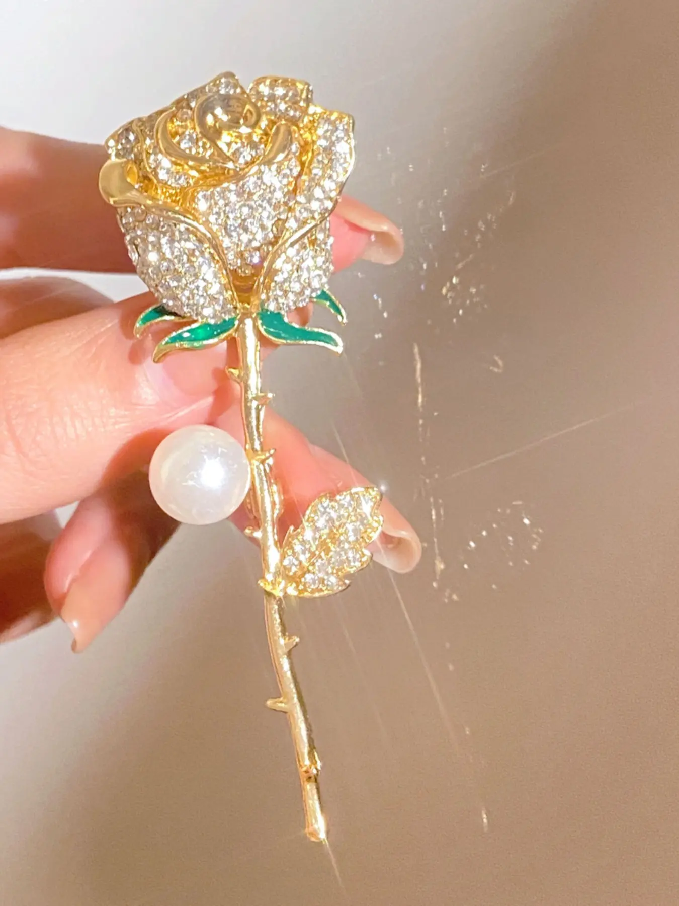 8/6/1 Piece Rose Flower Brooch Set, Elegant Korean Style Pearl Accessories, All over Print Design, Perfect for Coats and Suits,