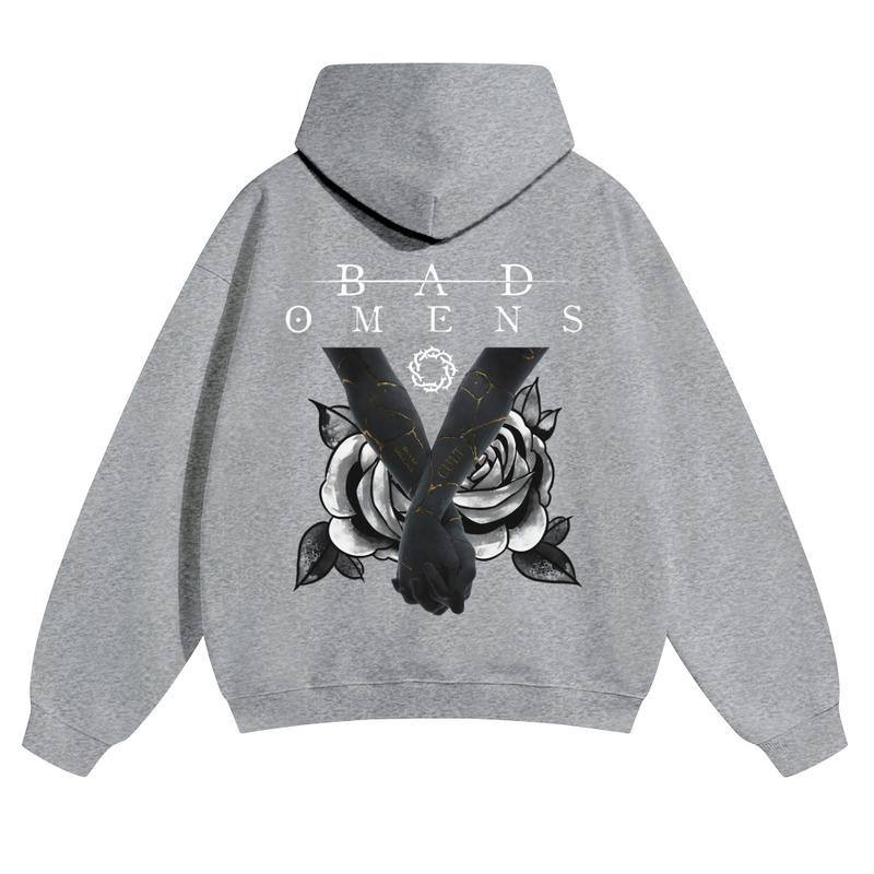 Unisex Bad Omens Hoodie For Autumn Winter Thick Warm Retro Print Versatile For Ins Street Style Couples Outfits Top Choice For Boyfriend Gift Fabric Menswear Casual Fit