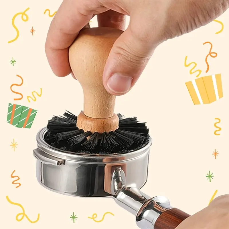 Portable Coffee Filter Cleaning Brush, Espresso Machine Cleaner, Fits 58mm Portafilter, Professional Barista Tool, Effective Cleaning