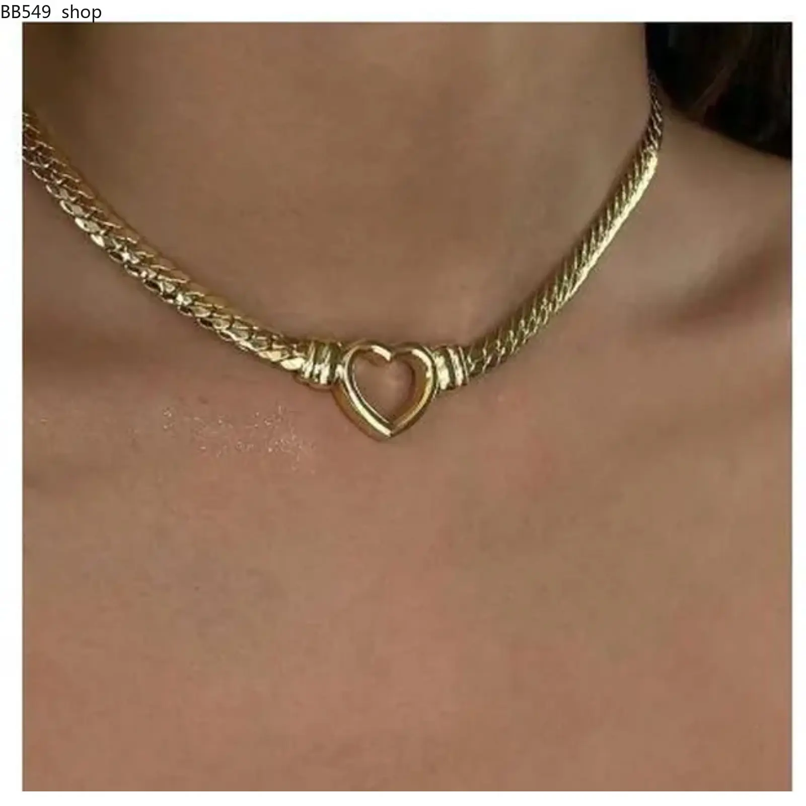Veliora Gift B Cuban Link Heart Chain, Woven Stainless Steel Adjustable Unisex Braided Jewelry initial necklaces Elegant Rose Bear Miami