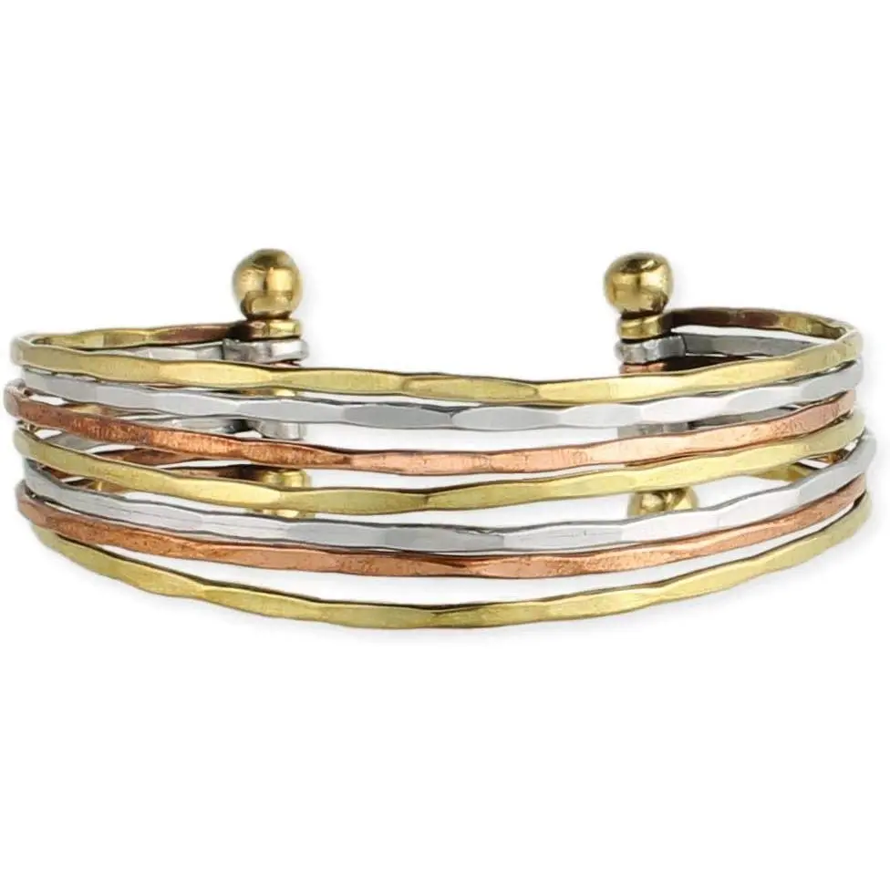 Metal Hammered Cuff Fashion Bracelet