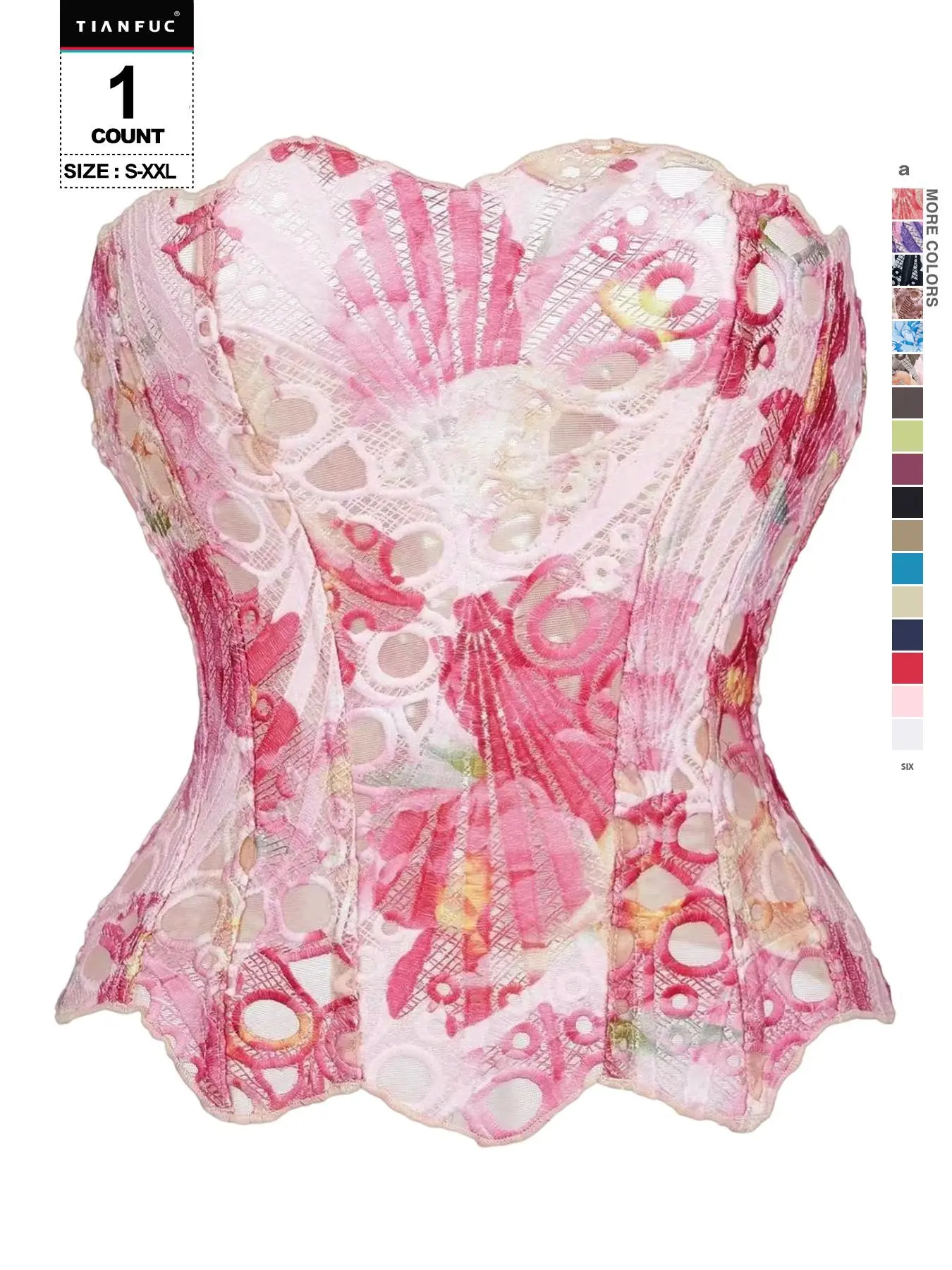 Floral Lace Embroidered Strapless Corset Party Crop Top, Casual Sleeveless Tube Top with Contrast Lace Design, All Seasons Fashion