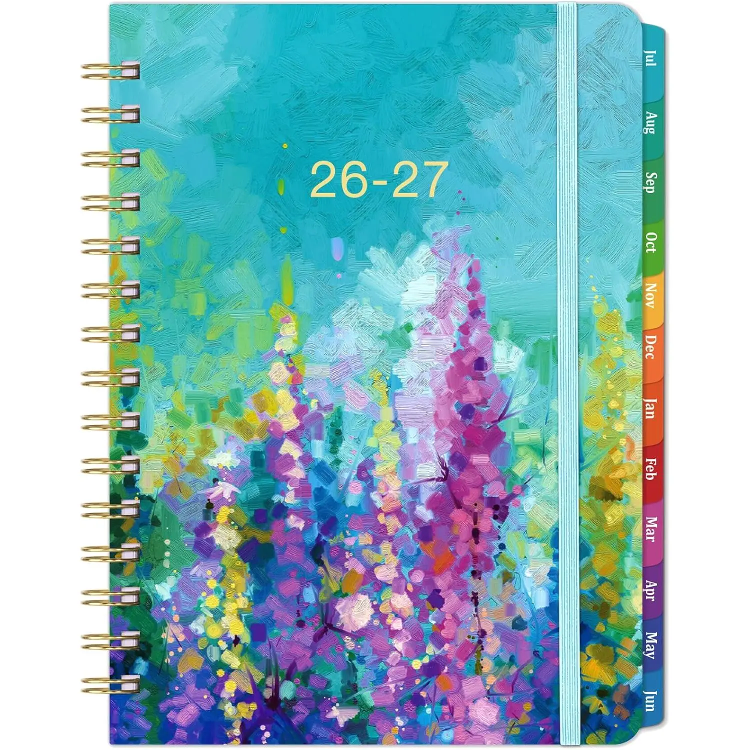 Planner 2026-2027 - Academic Planner 2026-2027, Jul 2026 - Jun 2027, 2026 2027 Planners Weekly and Monthly, 6.3" x 8.4", 26-27 Calendar Planners with Hardcover, Colorful Tabs, Pocket - Oil Painting