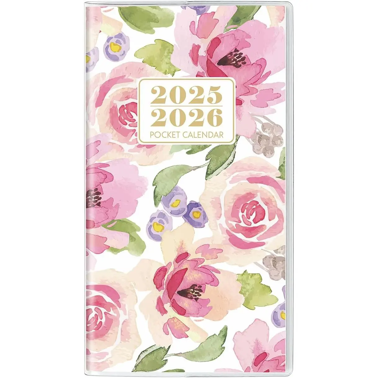 Pocket Calendar 2025-2026, Purse Monthly Planner 2025-2026 - 6.7" x 3.7" - Runs from Janury 2025 Until December 2026, Pocket Planner 2025-2026 with PVC Cover for Planning, Organizing and Office