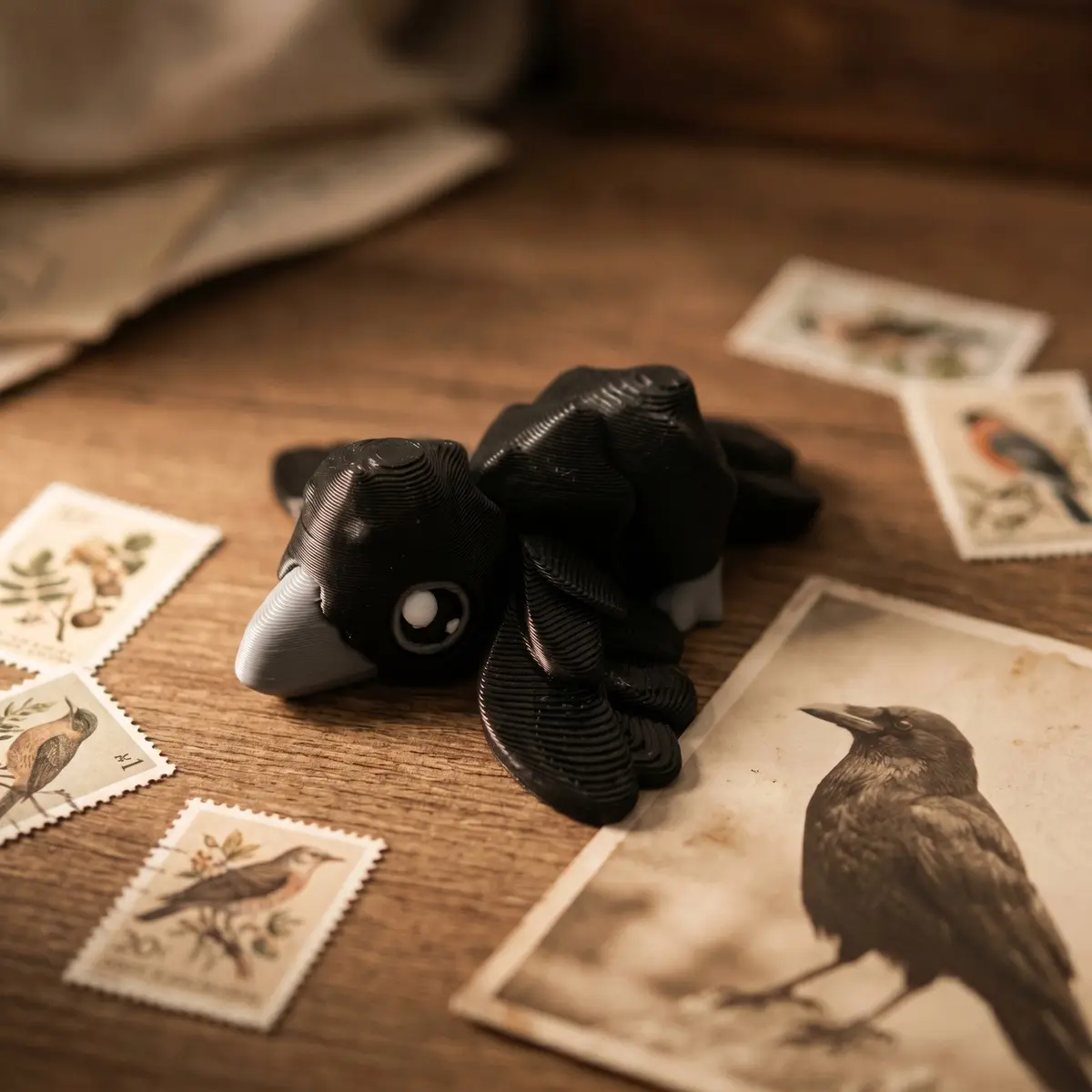 Classic Black Raven Statue, Small Statue Ornament, Advanced Structure Design, Modern Desktop Art, Festive Atmosphere Decor, Home Office Display, Study Room Decoration