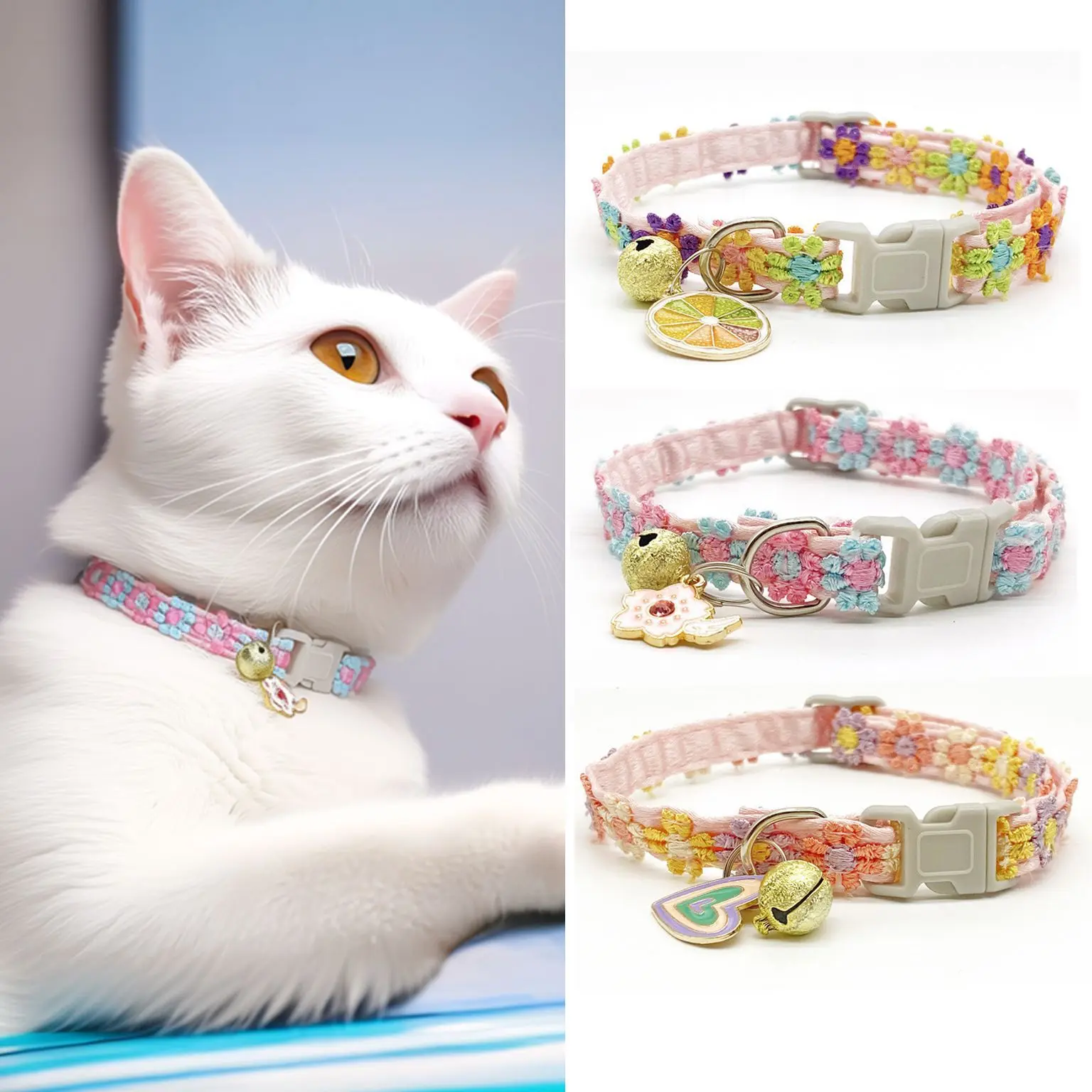 3pcs/4pcs Adjustable Breakaway Cat Collar, Single Pack Safety Cat Collar for Small Cats and Kittens, Pet Collars Supplies and Accessories