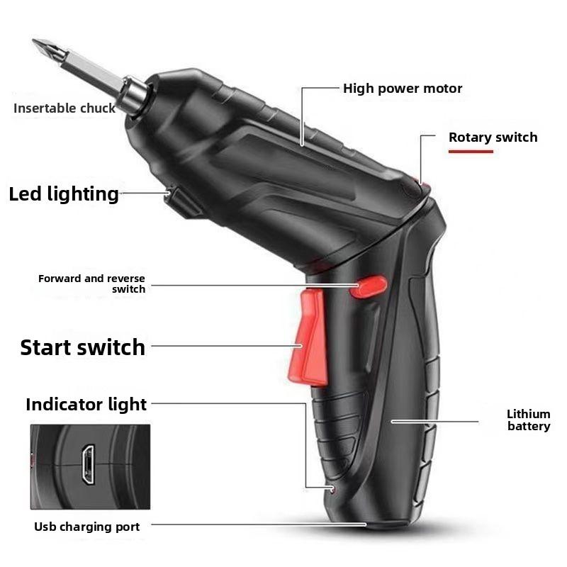 Electric Screwdriver Rechargeable Small Household Fully Automatic Electric Screwdriver Mini Screwdriver Tool Electric Screwdriver Hand Drill