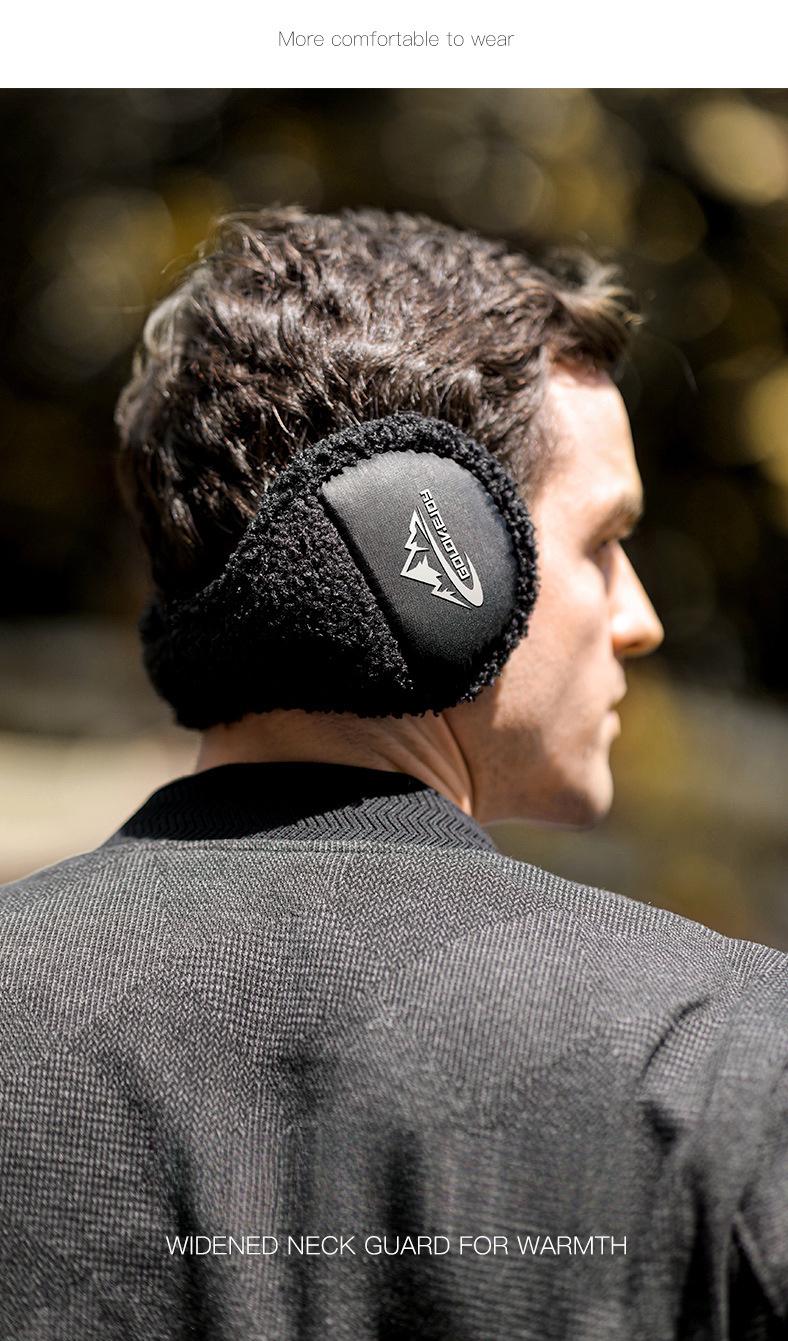 Rear-Wear Polar Fleece Ear Muffs for Men Foldable Winter Ear Protection Windproof Behind-the-Head Design All-Weather Commute & Outdoor Essential Stylish Gift
