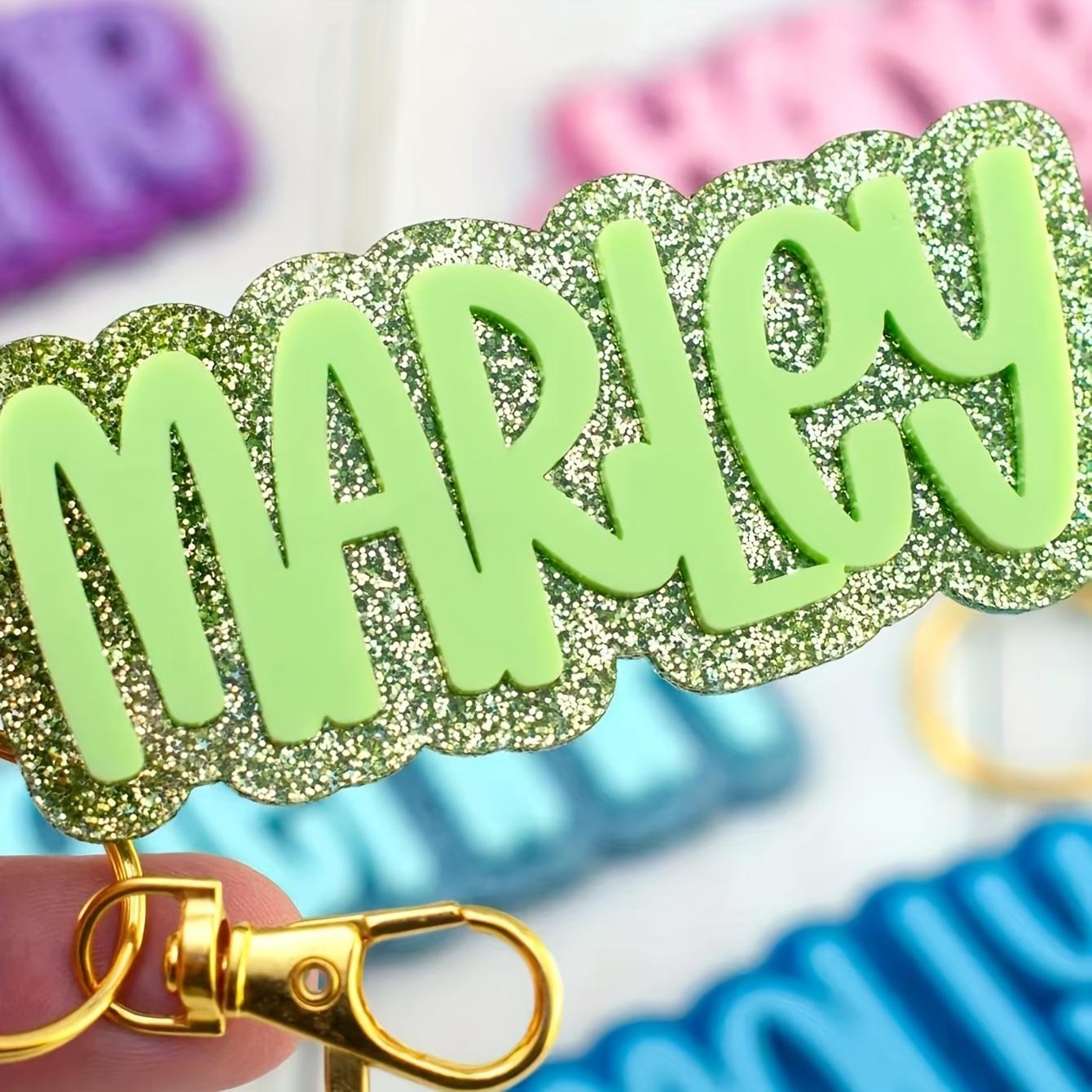 Personalized Acrylic Name Keychain, Beach Bag, Custom DIY Letter Series, Autumn And Winter Style, Unique Letter Labels, Bag Pendant, Ideal Gift for Family And Friends for Halloween And Christmas