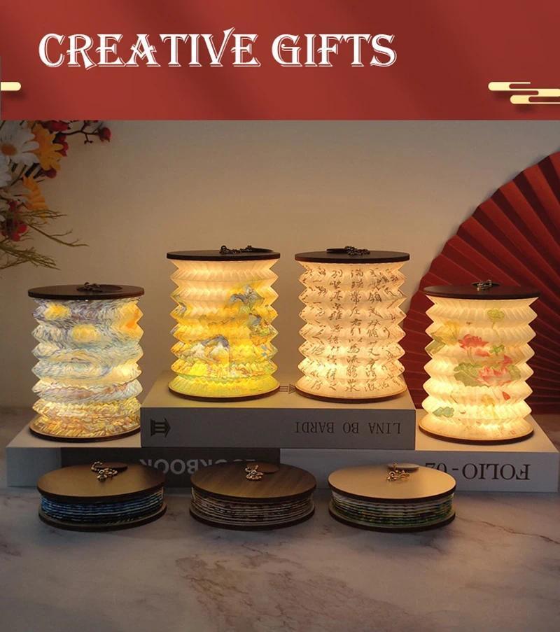 Foldable Table Lamp Touch Dimmable LED Portable Lantern Light USB Rechargeable Tent Read Bedroom Bedside Lantern Night Light