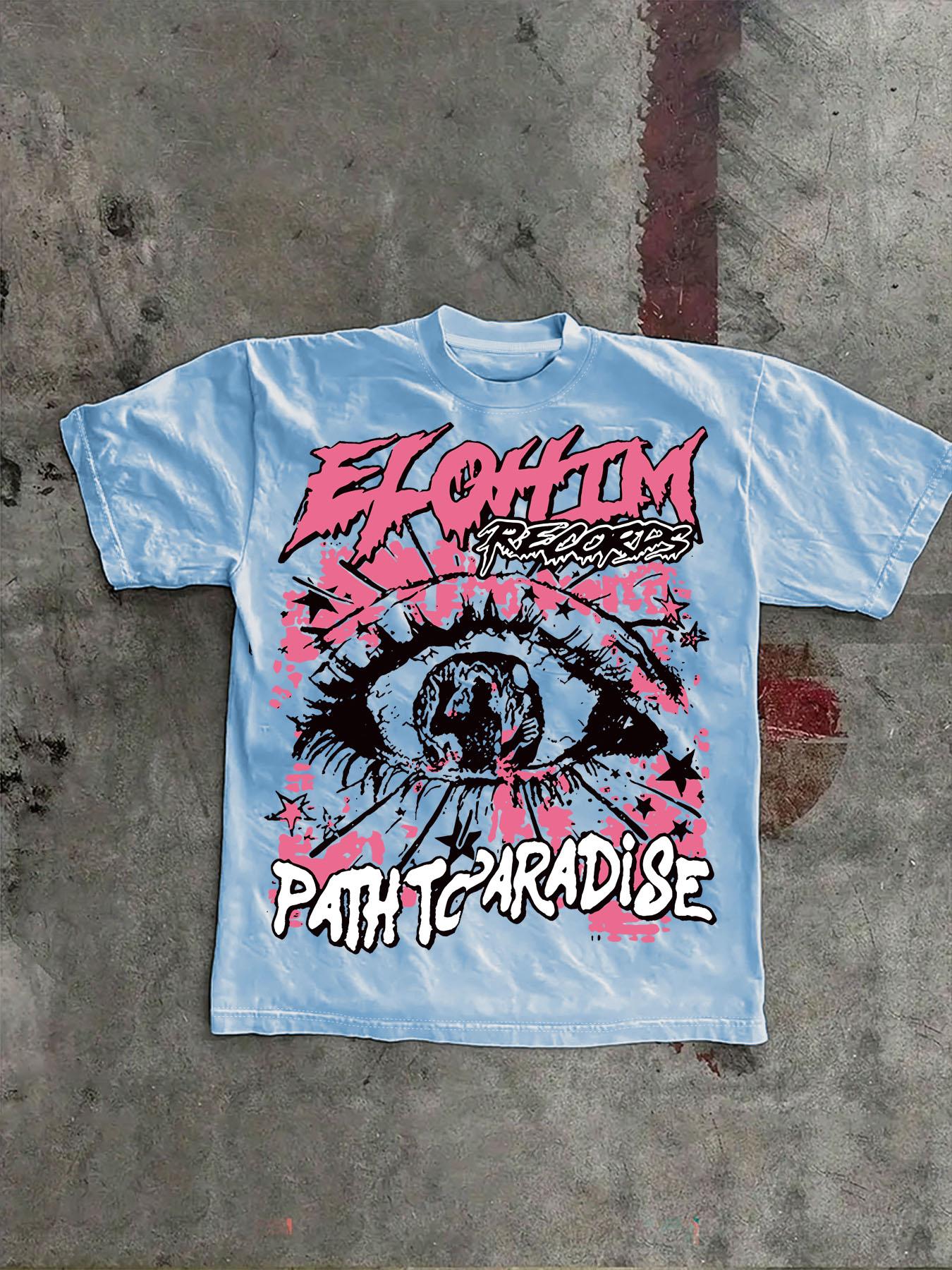 Unisex Short Sleeve T-Shirt, Casual Fashionable Style for Summer, Loose-Fitting Modern American Streetwear