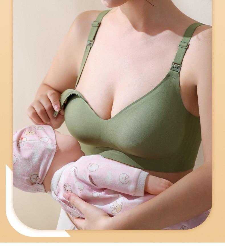 Seamless Nursing Bra for Pregnancy   Ultra Soft Latex, No Underwire, No Marks
