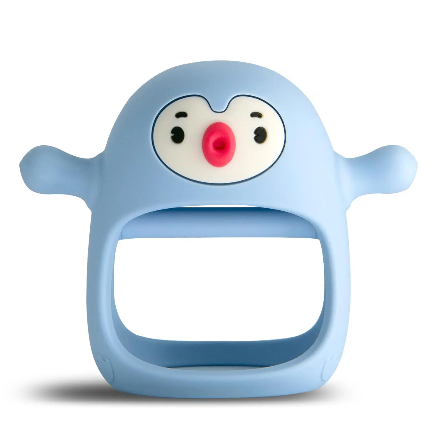 Baby Teething Toys  0-6Months, Teethers  Babies 3-6Months |   Penguin Teether |   Hand Teether | Teething Mittens  Teething Relief, Baby Pacifier | Teething Pacifiers  Baby, Light Blue