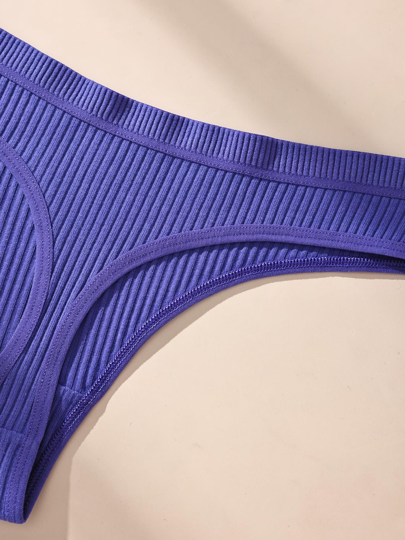 Hotcom Women's 14pcs Solid Drop Waist Cotton Thong Set Soft Comfy Basic Fit Breathable Ribbed Panty Underwear for Daily Wear All Seasons Casual Wear Machine Washable Elegance Lingerie Mixed Color Minimalist Style SpringStatements