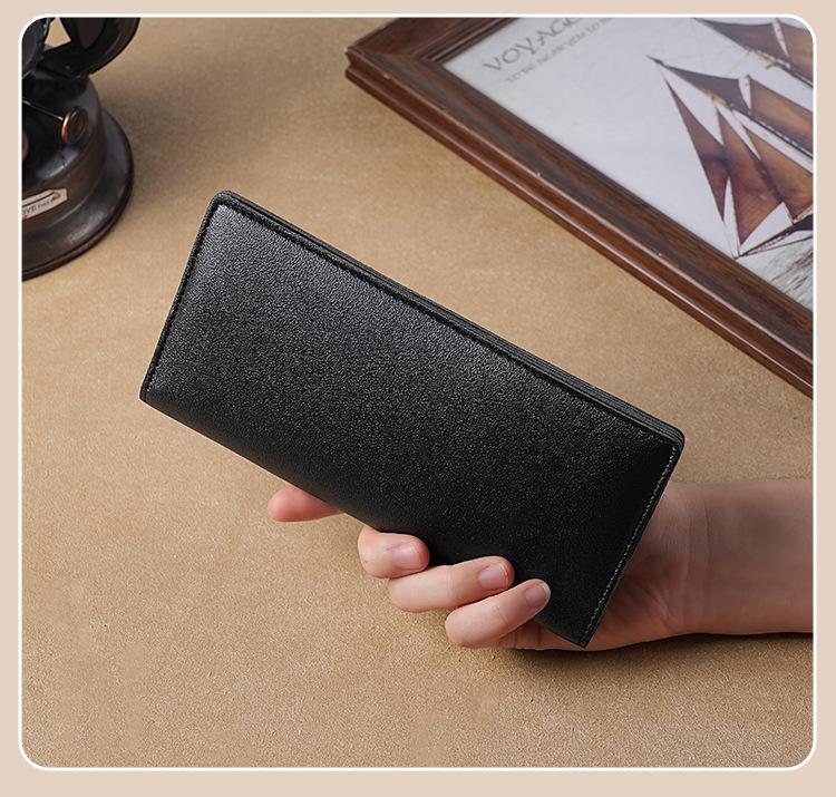 10 Card Slot Slim Long Wallet for Men – RFID PU Leather Bifold with Hidden Cash Compartment, Minimalist Lightweight Wallet for Everyday Carry, Trendy Design la