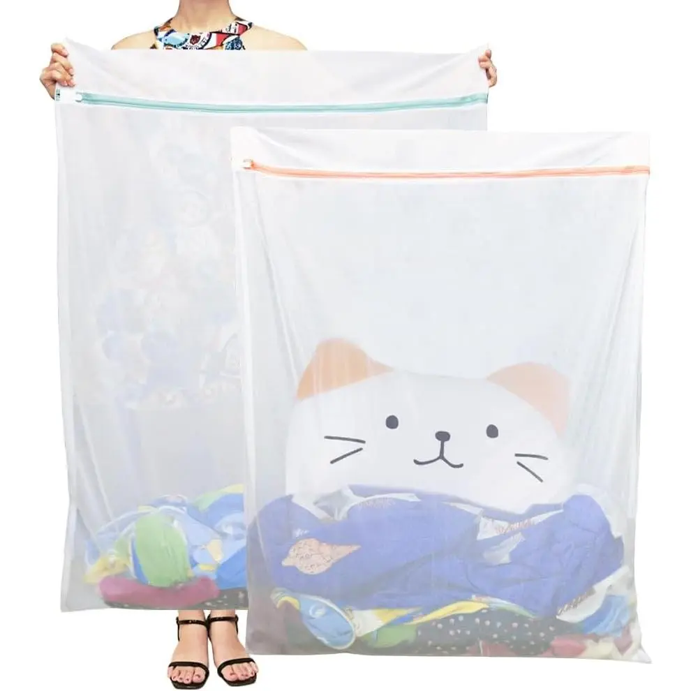Extra Large Mesh Laundry Bags, 2 Pack 43 x 35 inch Jumbo Delicates Bag for Washing Machine, Large Mesh Bags for Delicates, Coats, Blankets, Bedding, Toys, Pet Items