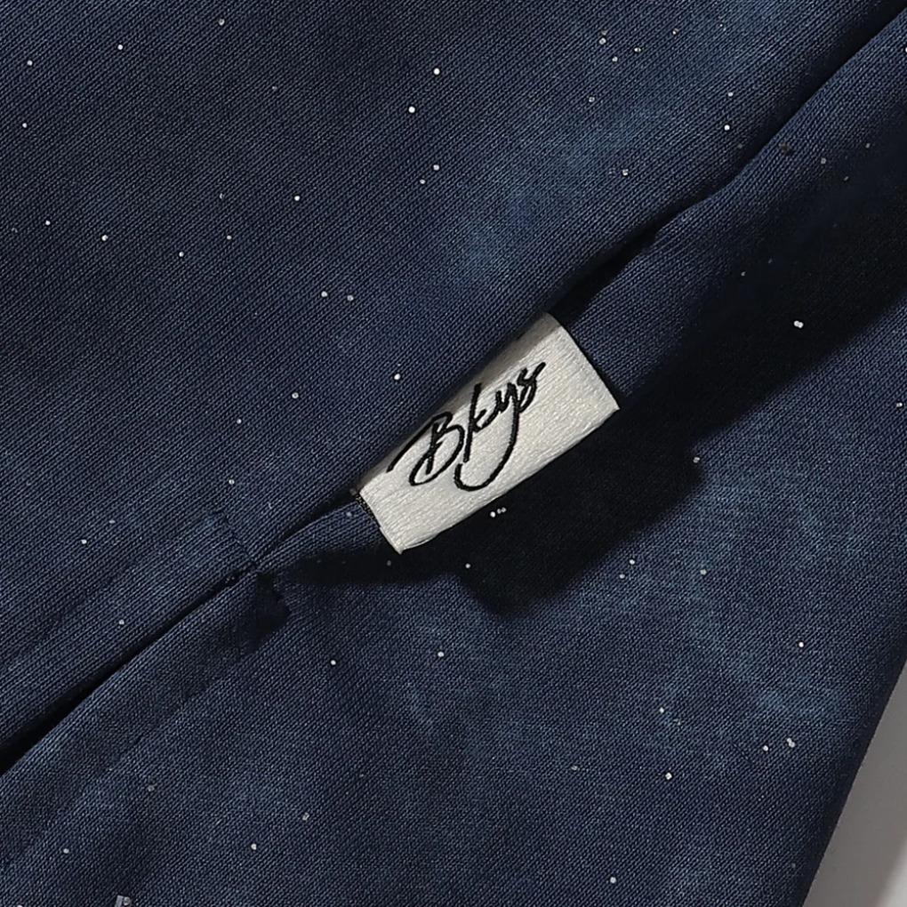 Rhinestone Logo Bling graffiti letter print T Shirt Men Women Grey wash loose casual Tees Fashion Harajuku Shinning Diamond Tops